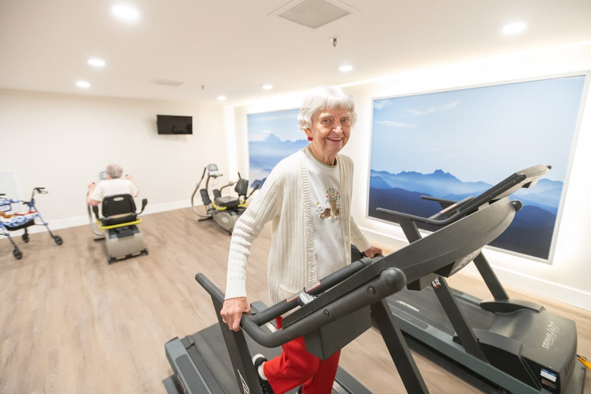 22-SPL-IL-ExerciseRoom-Residents-0072 The exercise room at The Emerson at St. Peters