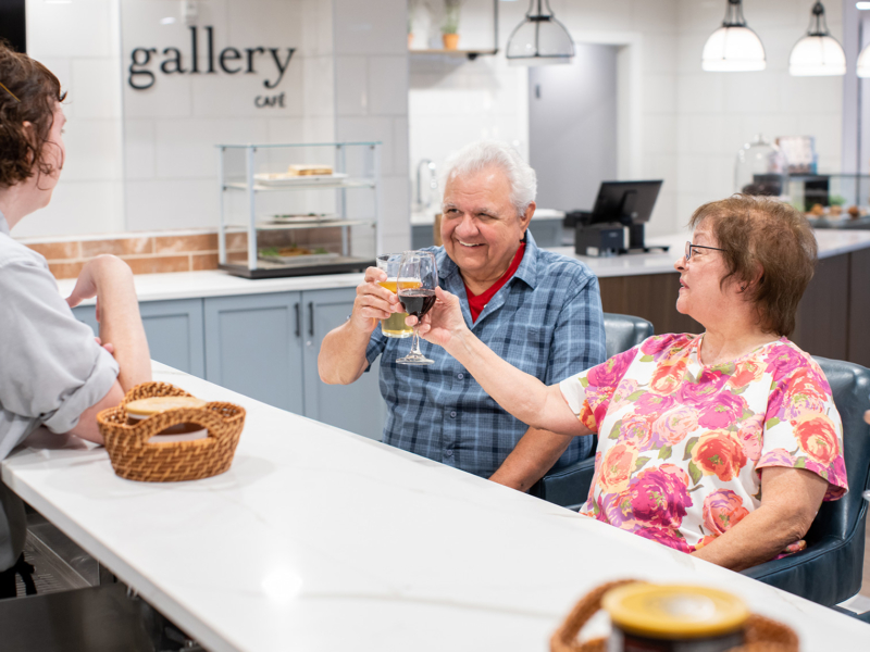 A couple enjoying the lifestyle at The Emerson at St. Peters