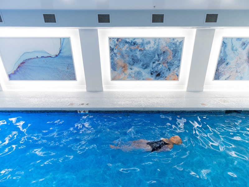 Swimming in the pool at The Emerson at St. Peters