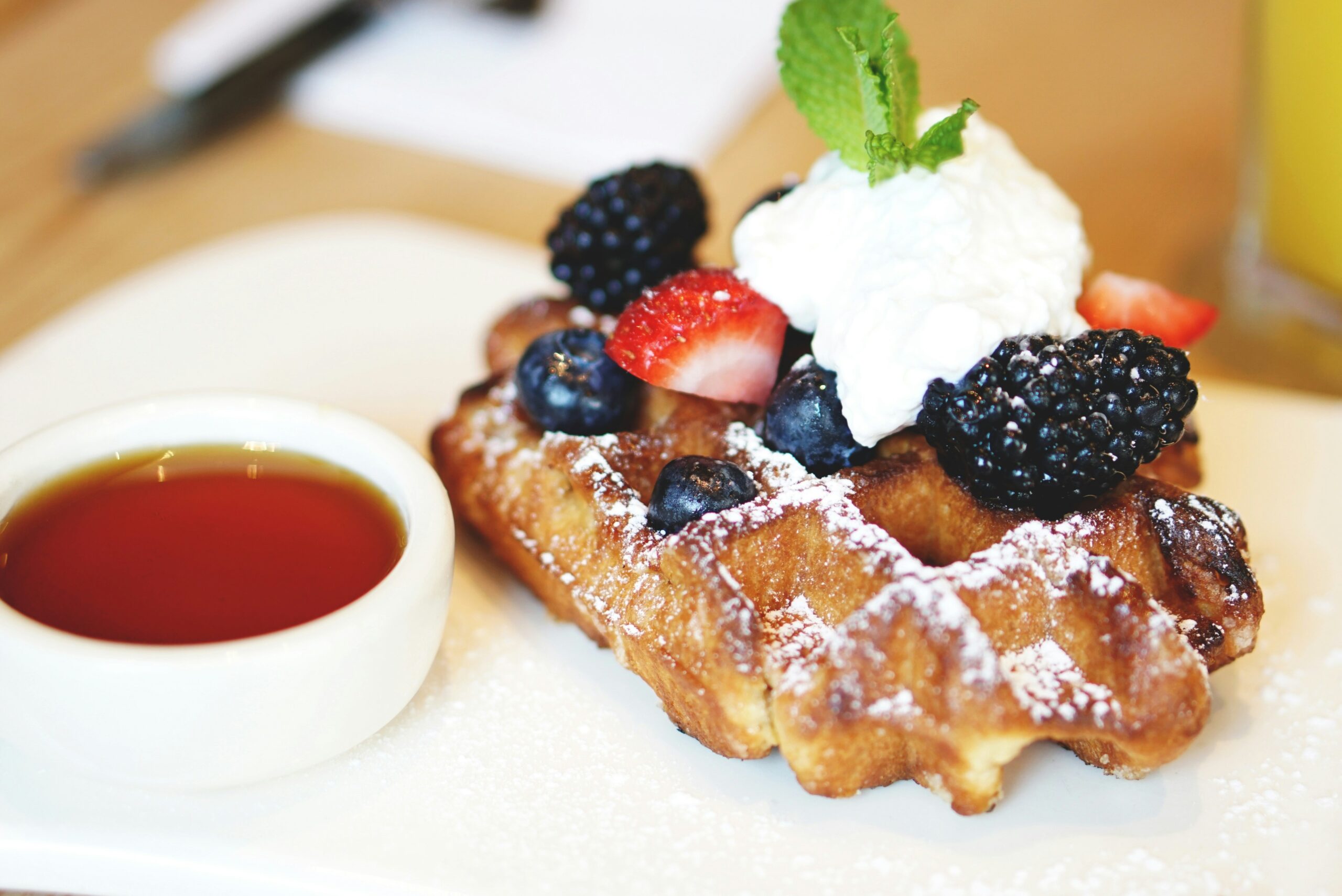 waffles and fruit